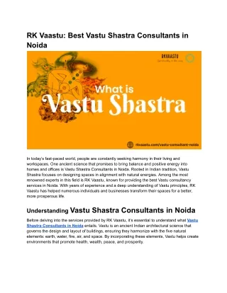 RK Vaastu_ Best Vastu Shastra Consultants in Noida