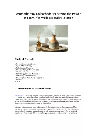 Aromatherapy Unleashed Harnessing the Power of Scents for Wellness and Relaxation