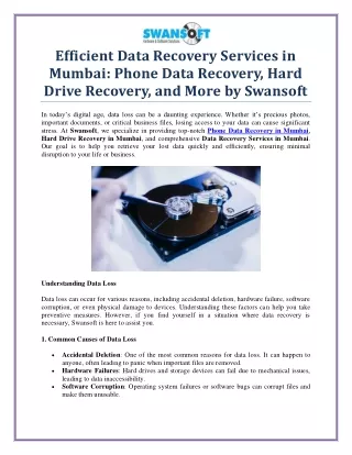Reliable Hard Drive Recovery Services in Mumbai