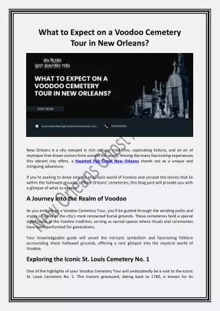 What to Expect on a Voodoo Cemetery Tour in New Orleans?