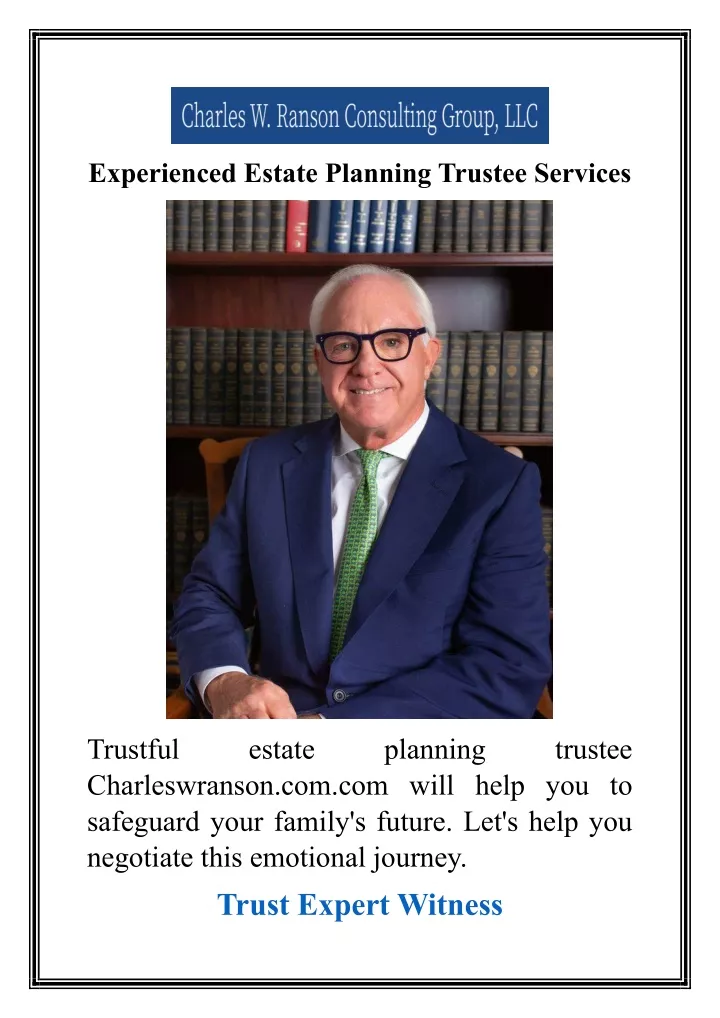 experienced estate planning trustee services