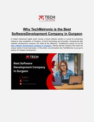 why techmetronix is the best softwaredevelopment