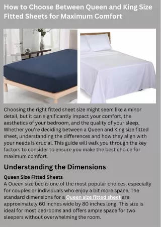 How to Choose Between Queen and King Size Fitted Sheets for Maximum Comfort