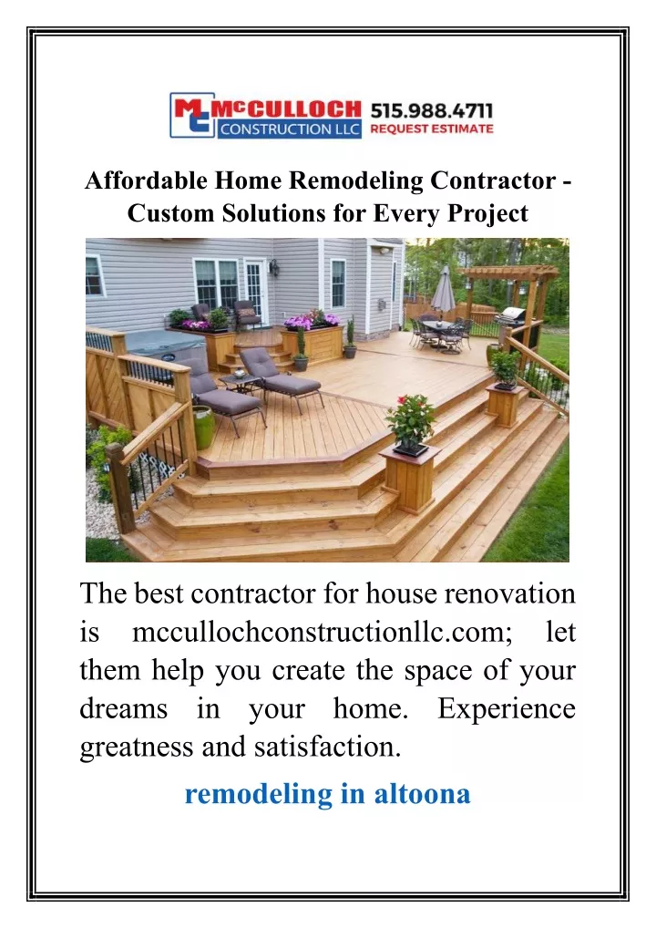 affordable home remodeling contractor custom