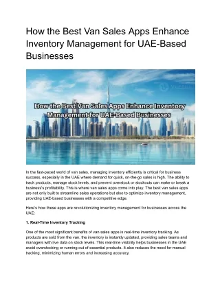 _Best van Sales app UAE