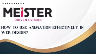 how to use animation effectively in web design