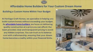 Affordable Home Builders for Your Custom Dream Home