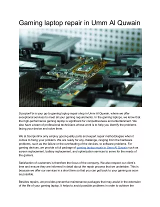 Gaming laptop repair in Umm Al Quwain