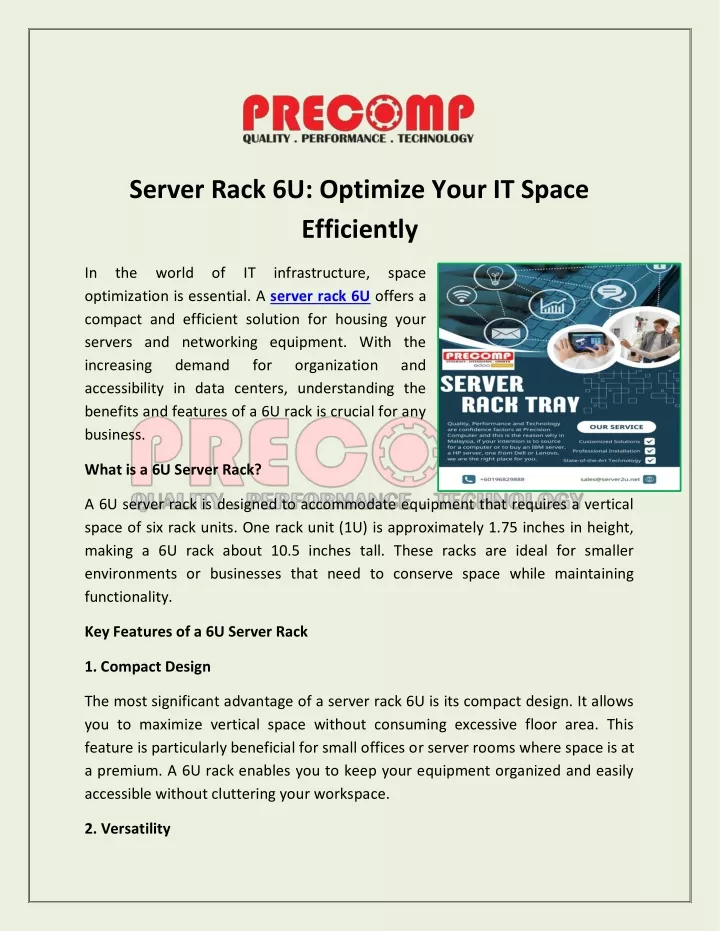 server rack 6u optimize your it space efficiently