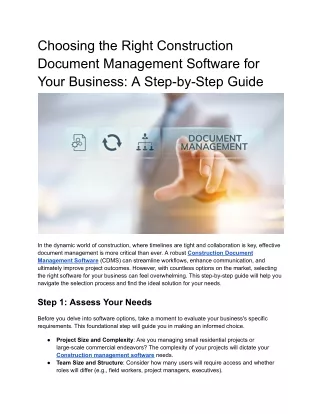 Choosing the Right Construction Document Management Software for Your Business_ A Step-by-Step Guide