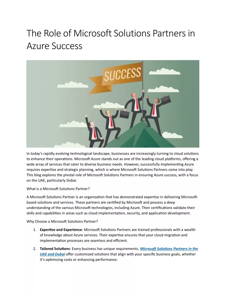 the role of microsoft solutions partners in azure