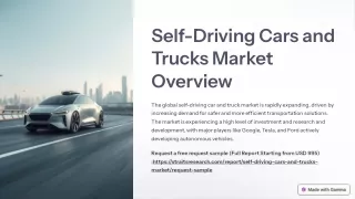 Self-Driving Cars and Trucks Market Report