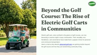 Beyond the Golf Course: The Rising Popularity of Electric Golf Carts in Communit