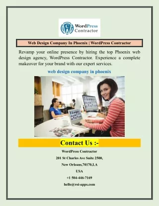 web design company in phoenix wordpress contractor