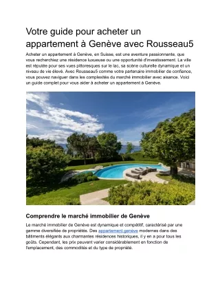 Appartement genève