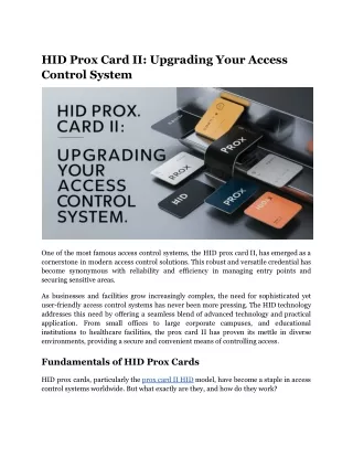 hid prox card ii upgrading your access control