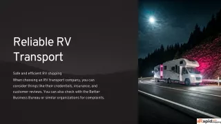 Reliable RV Transport.