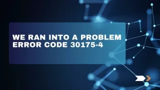 WE RAN INTO A PROBLEM ERROR CODE 30175-4