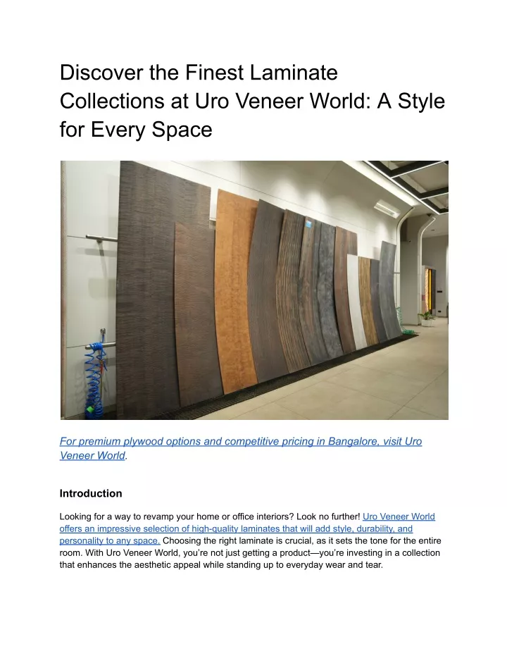 discover the finest laminate collections