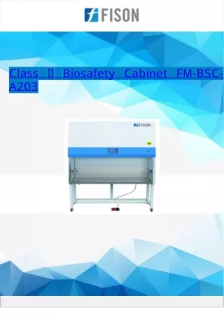 Class II Biosafety Cabinet 420 Kg