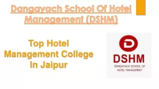 dangayach school of hotel management dshm