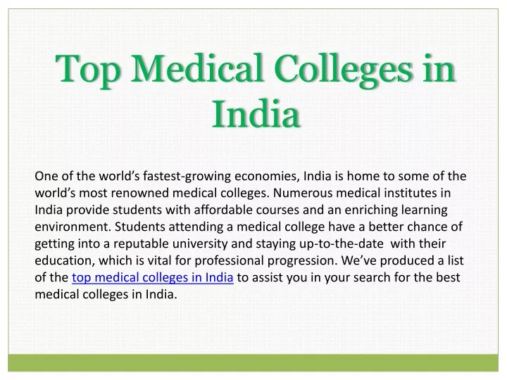 top medical colleges in i ndia