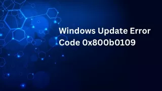 Windows Update Error Code 0x800b0109