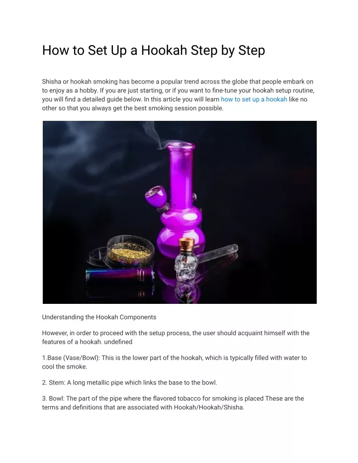 how to set up a hookah step by step