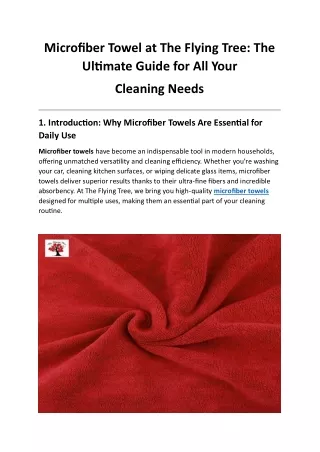 Buy High Quality Microfiber Towel at The Flying Tree