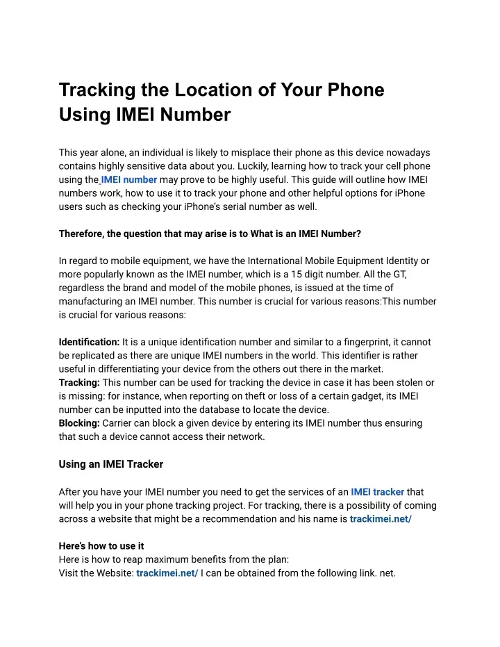 tracking the location of your phone using imei