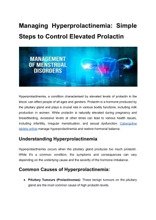 managing hyperprolactinemia simple