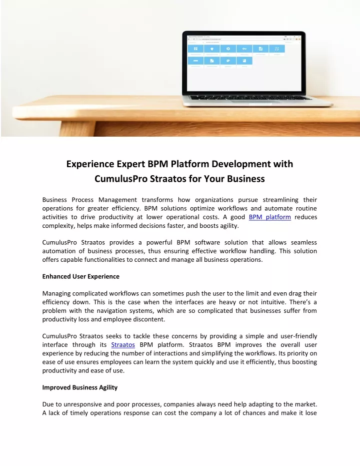 experience expert bpm platform development with