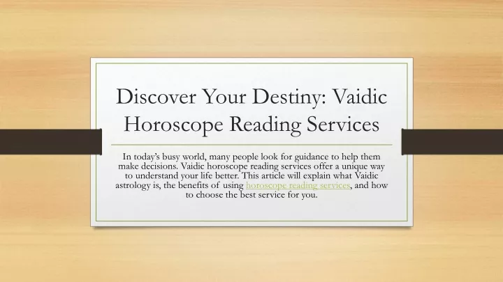 discover your destiny vaidic horoscope reading