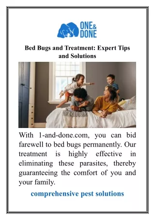 Bed Bugs and Treatment Expert Tips and Solutions