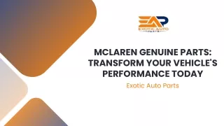 McLaren Genuine Parts Transform Your Vehicle's Performance Today