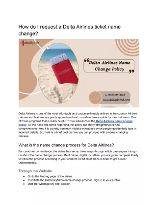 how do i request a delta airlines ticket name