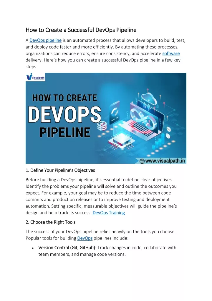 how to create a successful devops pipeline