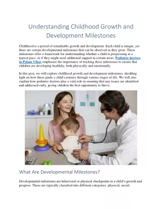 Understanding Childhood Growth and Development Milestones