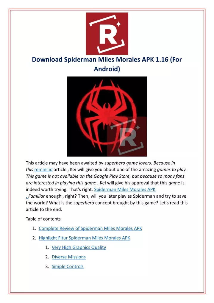 download spiderman miles morales