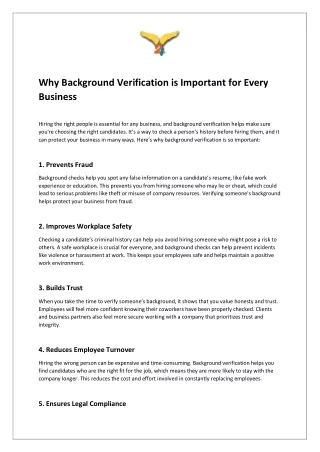 Why Background Verification is Important for Every Business