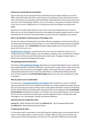Top Tips for Booking the Best Kumbh Mela Accommodation
