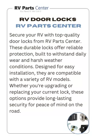 Secure and Durable RV Door Locks  Rv Parts Center