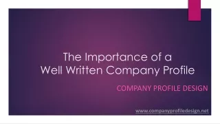 The Importance of a Well-Written Company Profile by company profile design