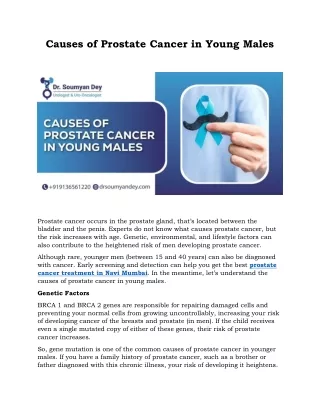 Causes of Prostate Cancer in Young Males