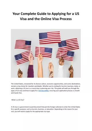 Your Complete Guide to Applying for a US Visa and the Online Visa Process