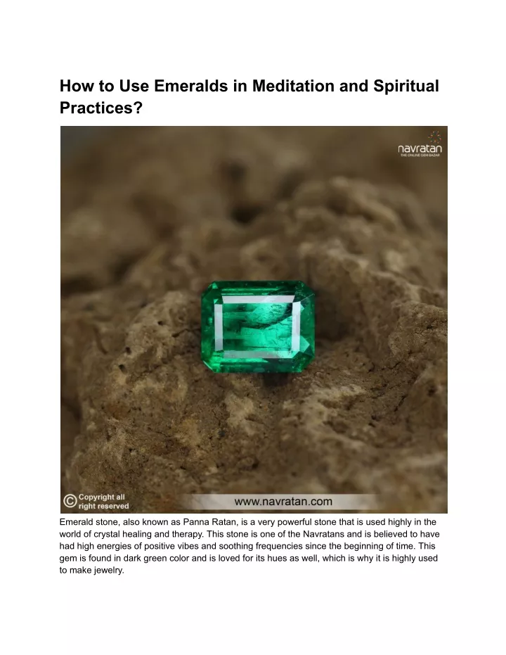 how to use emeralds in meditation and spiritual