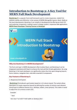 MERN Full Stack Web Development course | MERN STACK Training