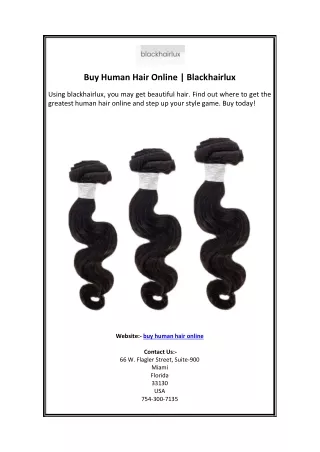 Buy Human Hair Online  Blackhairlux