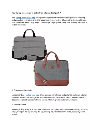 how laptop messenger is better than a laptop