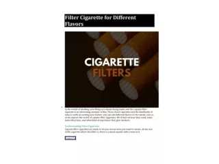 Filter Cigarette for Different Flavors